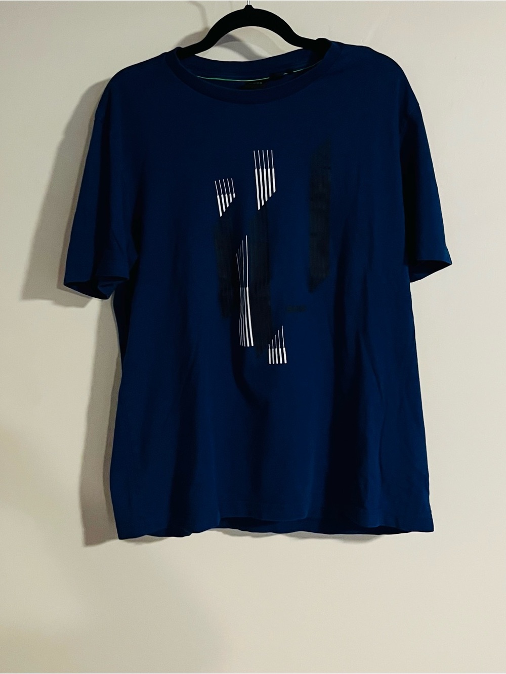 BOSS Logo Graphic Print Blue Crew Neck Short Sleeve T-Shirt Men’s Size XL